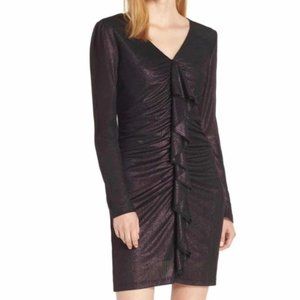 NWT Sam Edelman Purple metallic ruffle dress, 6